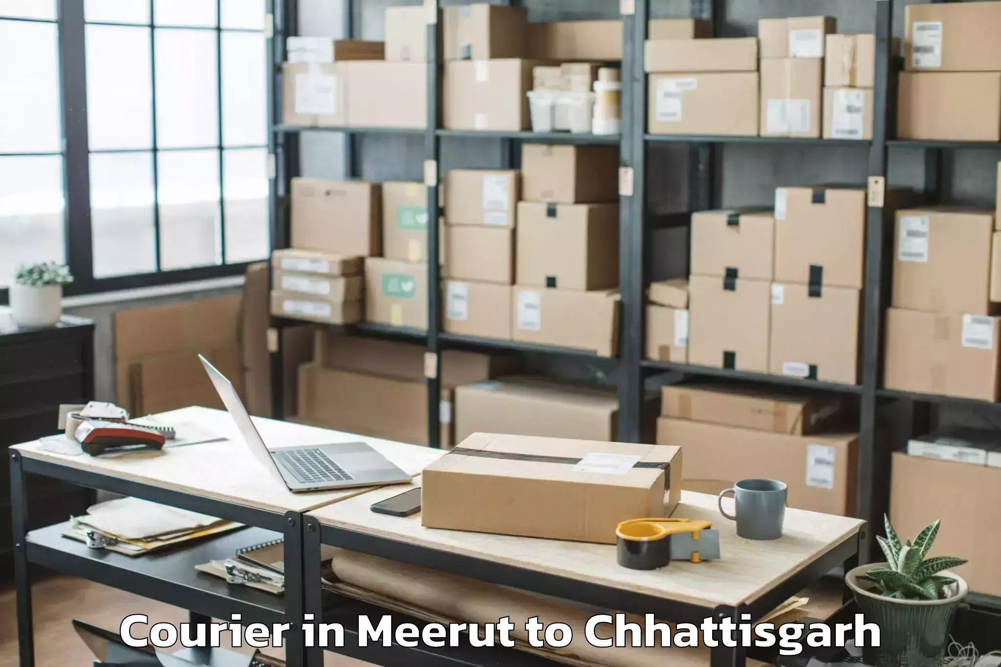 Reliable Meerut to Chirmiri Courier